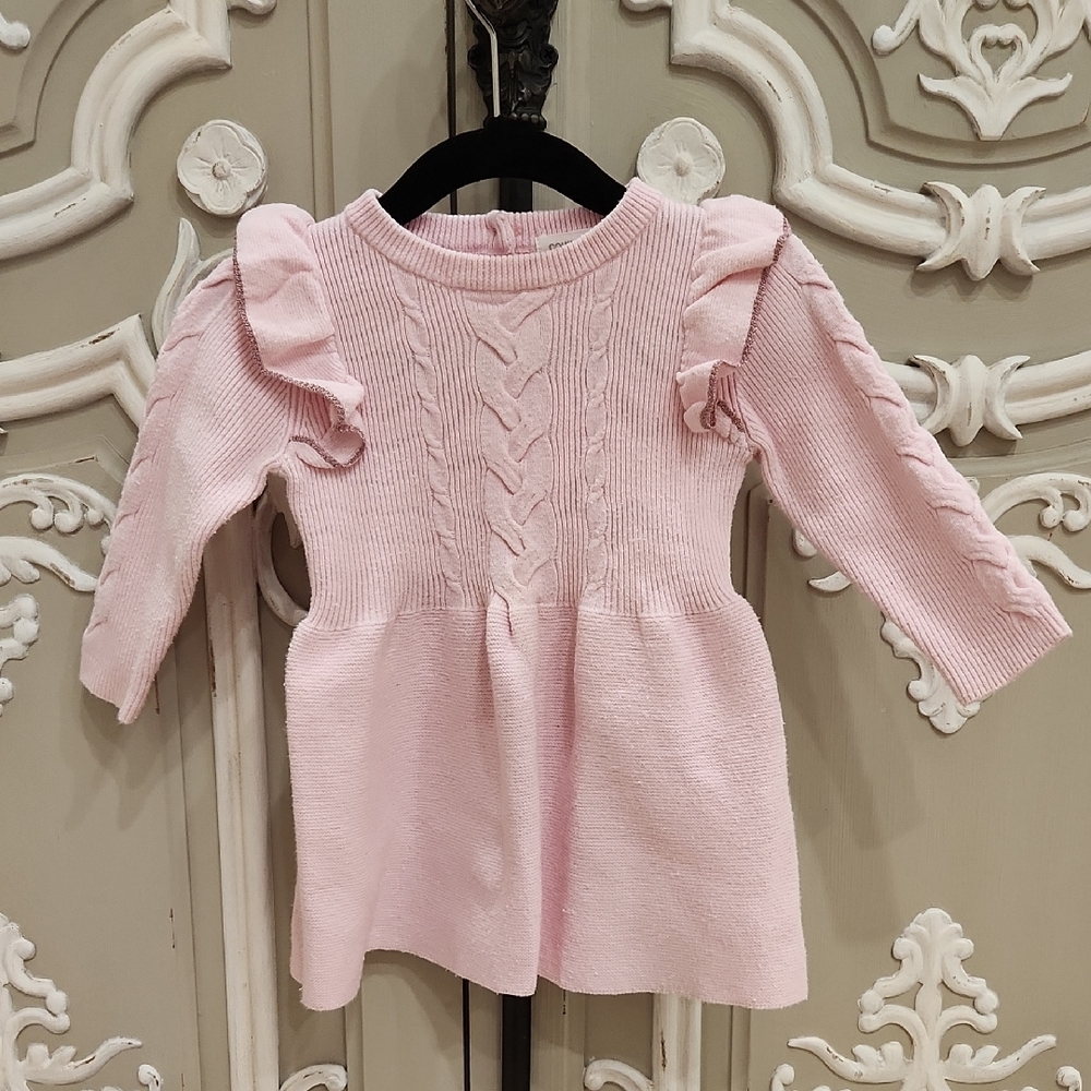 Country Road Baby Girl Pink Knit Dress Size 0 / 6 - 12 Months